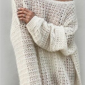 Open knit oversized sweater